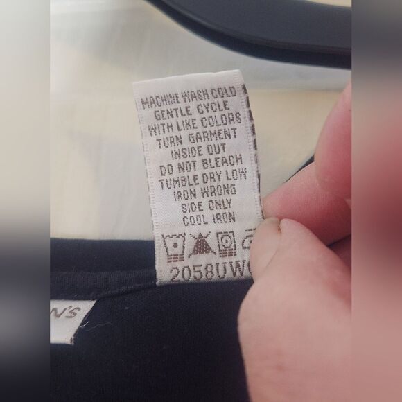 Draper's& Dimon's Pl Black 100% PIMA COTTON 3/4SL Rhinestones Women Top Sweater - Picture 3 of 6